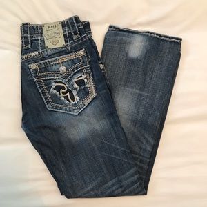 Rock Revival Distressed Mens Jeans 31 Slim Boot